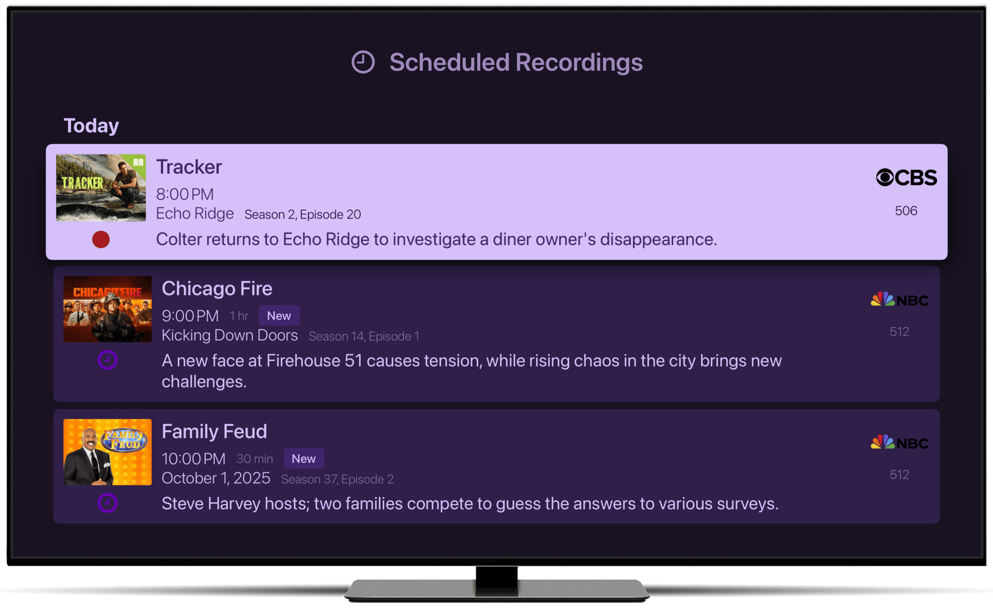 dvr schedule