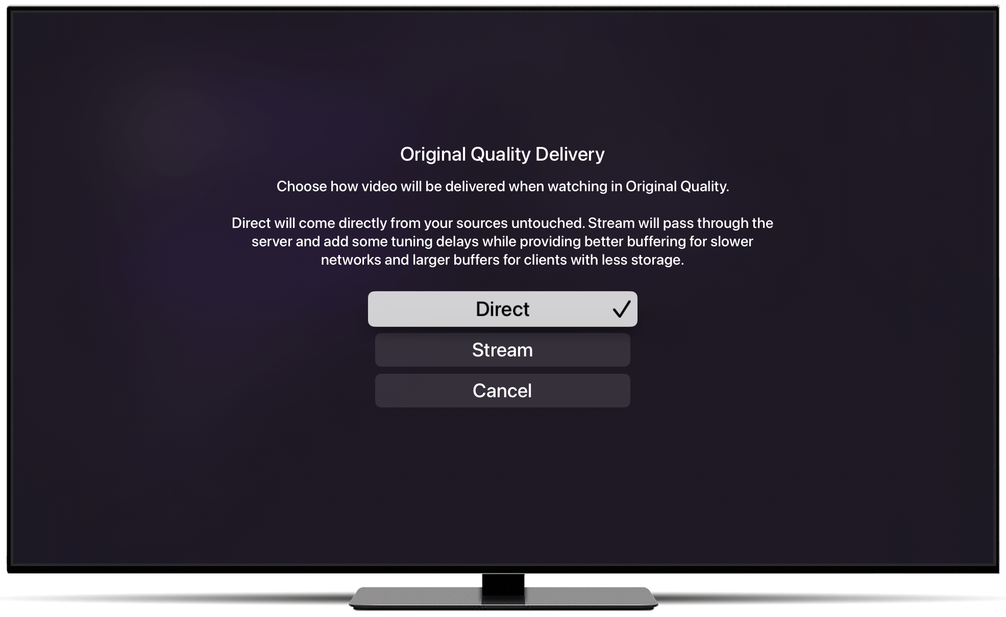 streaming settings tv